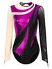 TSSOE Women Mesh Patchwork Gymnastics Leotard Long Sleeves Bodysuit Figure Skating Performance Costume D06 Large view 3