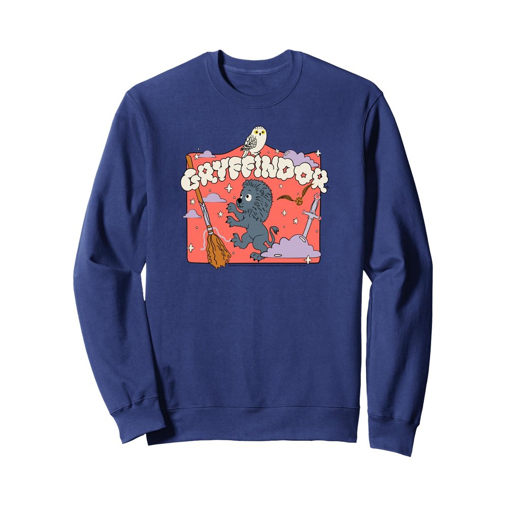 Amazon Essentials Harry Potter Hogwarts Gryffindor House Cartoon Scene Sweatshirt