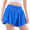 Auranso Girls Flowy Shorts with Pocket 2-in-1 Athletic Running Butterfly Shorts Blue 7-8 Years view 1