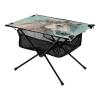 SDMKA Grey Horse with Floral Outdoor Folding Table for Camping, Beach & Picnic  Portable, Easy-to-Carry Camping Side Table with Durable Bag for BBQ, Camp Use view 1