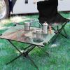 SDMKA Grey Horse with Floral Outdoor Folding Table for Camping, Beach & Picnic  Portable, Easy-to-Carry Camping Side Table with Durable Bag for BBQ, Camp Use view 2