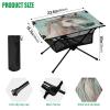 SDMKA Grey Horse with Floral Outdoor Folding Table for Camping, Beach & Picnic  Portable, Easy-to-Carry Camping Side Table with Durable Bag for BBQ, Camp Use view 3