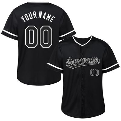 Custom Baseball Jersey Personalized Stitched/Printed Name & Number Customized Baseball Jersey for Men Women Boy (US, Alpha, One Size, Regular, Regular, Black-White-01)