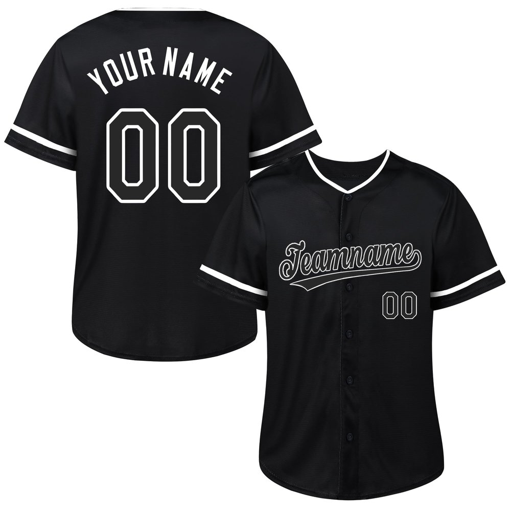 Custom Baseball Jersey Personalized Stitched/Printed Name & Number Customized Baseball Jersey for Men Women Boy (US, Alpha, One Size, Regular, Regular, Black-White-01)