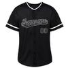 Custom Baseball Jersey Personalized Stitched/Printed Name & Number Customized Baseball Jersey for Men Women Boy (US, Alpha, One Size, Regular, Regular, Black-White-01) view 2