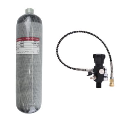 TUXING 183ci/3L CE Carbon Fiber Paintball Tank with Dual Gauge Valve,PCP Tank 4500 psi,Complete PCP Airgun Charging System Lightweight Paintball Fill Station