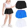 Auranso Girls Flowy Shorts with Pocket 2-in-1 Athletic Running Butterfly Shorts 3Pack Black-Blue-White 7-8 Years view 1