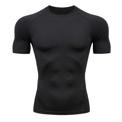 Towintec Men's Compression Shirts Workout Sports Short Sleeve Running Tops Cool Dry Tight T-Shirt Baselayer Gym Undershirts(Black,S)