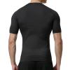 Towintec Men's Compression Shirts Workout Sports Short Sleeve Running Tops Cool Dry Tight T-Shirt Baselayer Gym Undershirts(Black,S) view 4