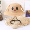 Kids Rabbit traw Sun Hat Ear Moving Funny Jumping Cute Bunny Hat Wide Brim Summer Beach Caps for Girls (C, One Size) view 2