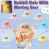Kids Rabbit traw Sun Hat Ear Moving Funny Jumping Cute Bunny Hat Wide Brim Summer Beach Caps for Girls (C, One Size) view 3