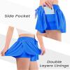 Auranso Girls Flowy Shorts with Pocket 2-in-1 Athletic Running Butterfly Shorts Blue 11-12 Years view 4
