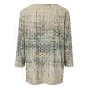 5XL Beige Cotton 3/4 Sleeve Tops - Dressy & Casual Collared Blouses for Women view 3