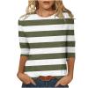 TANGNADE outlet clearance Womens Tops 3/4 Sleeve Shirts Crew Neck Loose Casual Blouses Basic Tees Tunic Tops to Wear with Leggings shirts for women dressy casual Army Green view 1