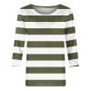TANGNADE outlet clearance Womens Tops 3/4 Sleeve Shirts Crew Neck Loose Casual Blouses Basic Tees Tunic Tops to Wear with Leggings shirts for women dressy casual Army Green view 3