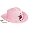 Toddler traw Cowboy owgirl Hat for Boys Girls Western traw Sun Hat with Chin Strap (Pink, One Size) view 1