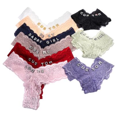 CECE&COLE Sexy V-String Thong With Crystal Letters For Women Diy Name Bikini Large Underwear Customize Body Jewelry Girs Pink