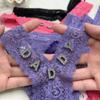 CECE&COLE Sexy V-String Thong With Crystal Letters For Women Diy Name Bikini Large Underwear Customize Body Jewelry Girs Pink view 4