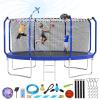Lyromix Upgraded 14FT Trampoline for Kids and Adults, Large Outdoor Trampoline with Basketball,Stakes, Light, Sprinkler,Basketball Hoop and Net, Capacity for 5-8 Kids and Adults view 1