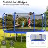 Lyromix Upgraded 14FT Trampoline for Kids and Adults, Large Outdoor Trampoline with Basketball,Stakes, Light, Sprinkler,Basketball Hoop and Net, Capacity for 5-8 Kids and Adults view 4