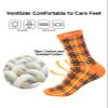 Forony Mens Dress Socks Size 9-11 9-12 10-13 Quick Dry Anti Odor Groomsmen Halloween Socks Gifts Orange view 4
