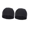 KICHOUSE 2pcs Stretchable Polyester Swim Caps for Men and Women Comfortable Fit for Long Hair Quick-Drying Uv for Swimming and Black view 1