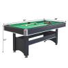 6-Foot Pool Table with Table Tennis Top, Multi Game Table with Green Felt and Black Table Tennis Surface, Billiard Table with Table Tennis Conversion Top view 2