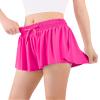 Auranso Girls Flowy Shorts with Pocket 2-in-1 Athletic Running Butterfly Shorts Hot Pink 5-6 Years view 2