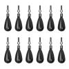 Fishfun 12Pcs Tungsten Drop Shot Weights Sinkers for Bass Fishing, Tungsten Dropshot Fishing Weights, Black Clip On Tear, 1/4 oz view 1
