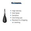 Fishfun 12Pcs Tungsten Drop Shot Weights Sinkers for Bass Fishing, Tungsten Dropshot Fishing Weights, Black Clip On Tear, 1/4 oz view 2