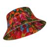 Fall Red Leaves and Fruits Print Wide Brim Foldable,Sun Bucket Hat,Summer Sun Beach Fishing Cap for Men and Women Fisherman view 2