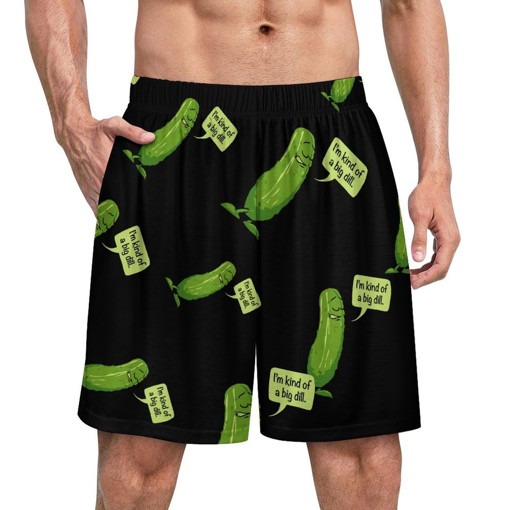 Big Dill Pickle Men's Pajama Shorts Lightweight Lounge Pants Pj Bottoms Sleep Pants S