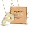 Bubble Letter Necklace Gold Initial Necklaces for Women Puffy A-Z Letter Pendant Balloon Initial Charm Necklace Trendy Jewelry Stocking Stuff Birthday Christmas Gifts for Friends Valentines Day Gifts for Her view 1