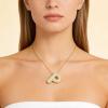 Bubble Letter Necklace Gold Initial Necklaces for Women Puffy A-Z Letter Pendant Balloon Initial Charm Necklace Trendy Jewelry Stocking Stuff Birthday Christmas Gifts for Friends Valentines Day Gifts for Her view 2