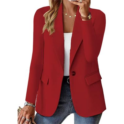Weinexra Women's Blazer Open Front Casual Bussiness Blazers Notch Collar Work Office Suit Jackets Long Sleeve Lapel Jacket