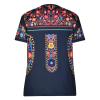 2024 Summer Short Sleeve Mexican Shirts for Women Floral Embroidered Print Blouse Ethnic Style Boho Tops T-Shirts view 3
