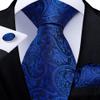 DiBanGu 2PCS Set for Father and Son Tie Silk Mens and Boys Adjustable Necktie & Pocket Square Cufflinks Kids Pre-tied Necktie, Royal Blue view 2
