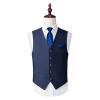 DiBanGu 2PCS Set for Father and Son Tie Silk Mens and Boys Adjustable Necktie & Pocket Square Cufflinks Kids Pre-tied Necktie, Royal Blue view 3