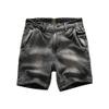 Men's Distressed Straight Denim Shorts Casual Slim Fit Washed Short Jeans Summer Beach Cargo Jeans Shorts (Black,36)