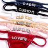 CECE&COLE Sexy Lady Custom Underwear Boyfriend Name Letter Bikini Lace G-String Thong Low Waist Chain Girl Body Jewelry Dark Blue view 2