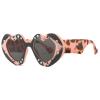 mincl Heart-shaped Punk Y2k Sunglasses Women 2024 Trend Rhinestone Love Sun Glasses Lady Party Shades Streetwear Sunglass (gray&pink) view 1
