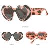 mincl Heart-shaped Punk Y2k Sunglasses Women 2024 Trend Rhinestone Love Sun Glasses Lady Party Shades Streetwear Sunglass (gray&pink) view 2