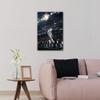 Canvas Wall Art Football Star Abstract Painting Canvas Art Sport Game League Match Poster Modern Home Decor Artwork for Club Arena Living Room Office Bedroom Posters Framed Ready to Hang 24x16 in view 2