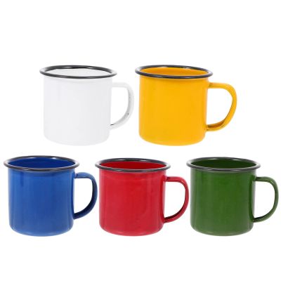 Enamel Camping Mugs Set of 5 Enamel Coffee Cups Small Enamel Tea Mugs for Camping Picnic /242