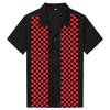 Anchor MSJ Men's 50s Retro Camp Rockabilly Style Cotton Mens Dress Shirts Hip Pop Bowling Shirts Red M view 1