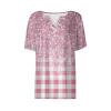 FQZWONG Short Sleeve Shirts for Women,Womens Summer Tops Blusas Casuales De Mujer Bonitas Fashion V Neck T Shirts Classic Graphic Tees Dressy Casual Ladies Button Down Blouses Clothes (Light Pink,XXL) view 3