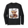 Baby Highland Cow Flowers Easter Eggs Bunny Ear Cow Lover Long Sleeve T-Shirt view 1