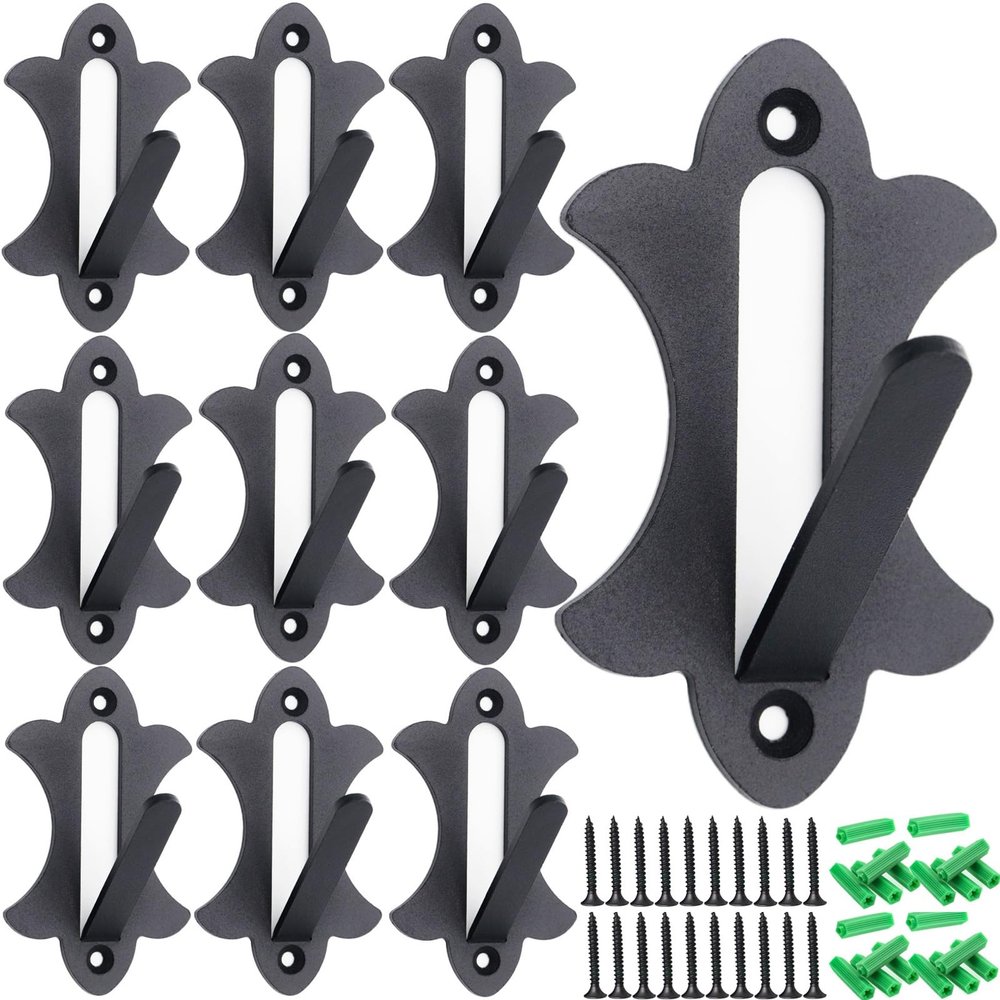 Mount Skull Hanger European Mount Bone Bracket Trophy Mounts for Hanging Deer, Aoudad, Bear, Buffalo, Pronghorn, Alligator Skulls, Mule Antelope Coyote and Game Animals (Black 10 Pack)