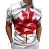 Canada Flag Polo Shirts for Men Zip Up Short Sleeve Golf Shirt Casual Collared T Shirt 2XL view 1