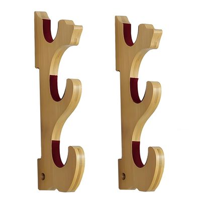 SEEMINESALE Katana Wall Mount,3 Tier Samurai Sword Hanger,Cosplay Blade Display Stand,Sword Holde,9.4 inch Lightsaber stand,Fit for Wand,Saber,Xiphos,Wood Hanger Sword. (3 Tier Yellow)